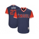 Men's 2017 Little League World Series Angels Mike Trout #27 Kiiiiid Navy Jersey