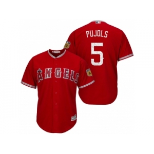 Men's Los Angeles Angels Of Anaheim #5 Albert Pujols 2017 Spring Training Cool Base Stitched MLB Jersey