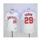 Men's Los Angeles Angels of Anaheim #29 Rod Carew Majestic White Flexbase Authentic Collection Player Jersey