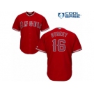 Men's Majestic Los Angeles Angels of Anaheim #16 Huston Street Authentic Red Alternate Cool Base MLB Jersey