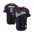 Men's Majestic Los Angeles Angels of Anaheim #2 Andrelton Simmons Game Navy Blue American League 2018 MLB All-Star MLB Jersey