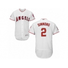 Men's Majestic Los Angeles Angels of Anaheim #2 Andrelton Simmons White Flexbase Authentic Collection MLB Jersey