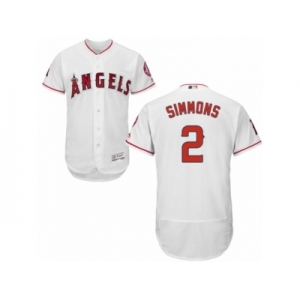 Men's Majestic Los Angeles Angels of Anaheim #2 Andrelton Simmons White Flexbase Authentic Collection MLB Jersey