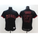 Men's Majestic Los Angeles Angels of Anaheim #27 Mike Trout Lights Out Black Flexbase Authentic Collection MLB Jersey