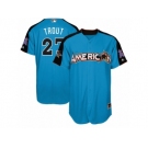 Men's Majestic Los Angeles Angels of Anaheim #27 Mike Trout Replica Blue American League 2017 MLB All-Star MLB Jersey