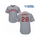 Men's Majestic Los Angeles Angels of Anaheim #28 Andrew Heaney Replica Grey Road Cool Base MLB Jersey