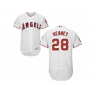 Men's Majestic Los Angeles Angels of Anaheim #28 Andrew Heaney White Flexbase Authentic Collection MLB Jersey