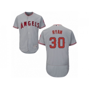 Men's Majestic Los Angeles Angels of Anaheim #30 Nolan Ryan Grey Flexbase Authentic Collection MLB Jersey