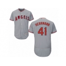 Men's Majestic Los Angeles Angels of Anaheim #41 Frank Herrmann Grey Flexbase Authentic Collection MLB Jersey