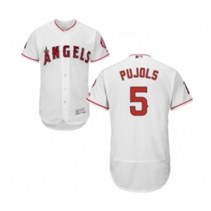 Men's Majestic Los Angeles Angels of Anaheim #5 Albert Pujols White Flexbase Authentic Collection MLB Jersey