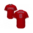 Men's Majestic Los Angeles Angels of Anaheim #6 Yunel Escobar Replica Red Alternate Cool Base MLB Jersey