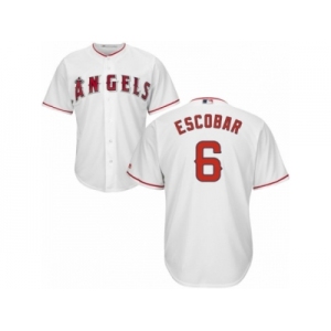 Men's Majestic Los Angeles Angels of Anaheim #6 Yunel Escobar Replica White Home Cool Base MLB Jersey