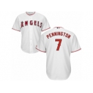 Men's Majestic Los Angeles Angels of Anaheim #7 Cliff Pennington Authentic White Home Cool Base MLB Jersey