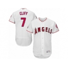 Men's Majestic Los Angeles Angels of Anaheim #7 Cliff Pennington White Flexbase Authentic Collection MLB Jersey