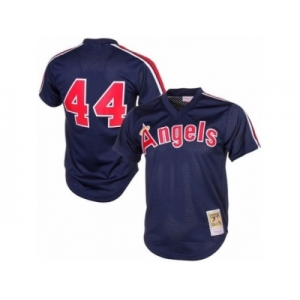 Men's Mitchell and Ness 1984 Los Angeles Angels of Anaheim #44 Reggie Jackson Replica Navy Blue Throwback MLB Jersey