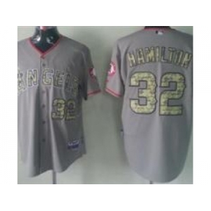 mlb Los Angeles Angels #32 Josh Hamilton Grey jerseys[number camo]