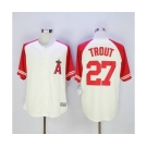 mlb jerseys los angeles angels #27 trout cream[2016 new]