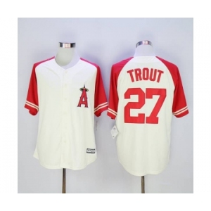 mlb jerseys los angeles angels #27 trout cream[2016 new]