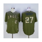 mlb jerseys los angeles angels #27 trout green