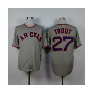 mlb jerseys los angeles angels #27 trout grey[1965 m&n]