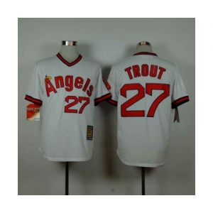 mlb jerseys los angeles angels #27 trout white[1980 m&n]