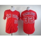 mlb jerseys los angeles angels #32 hamilton red