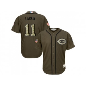 Cincinnati Reds #11 Barry Larkin Green Salute to Service Stitched Baseball Jersey