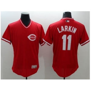 Cincinnati Reds #11 Barry Larkin Red Flexbase Authentic Collection Cooperstown Stitched Baseball Jersey