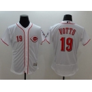 Cincinnati Reds #19 Joey Votto White Flexbase Authentic Collection Stitched MLB Jersey