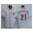 Cincinnati Reds #21 Michael Lorenzen White New Cool Base Stitched Baseball Jersey