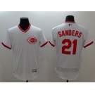 Cincinnati Reds #21 Reggie Sanders White Flexbase Authentic Collection Cooperstown Stitched MLB Jersey