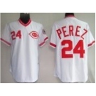 Cincinnati Reds #24 Tony Perez Throwback white