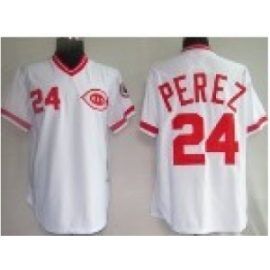 Cincinnati Reds #24 Tony Perez Throwback white