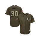 Cincinnati Reds #30 Ken Griffey Green Salute to Service Stitched MLB Jersey