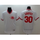 Cincinnati Reds #30 Ken Griffey White Flexbase Authentic Collection Cooperstown Stitched MLB Jersey