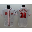 Cincinnati Reds #30 Ken Griffey White Flexbase Authentic Collection Stitched MLB Jersey