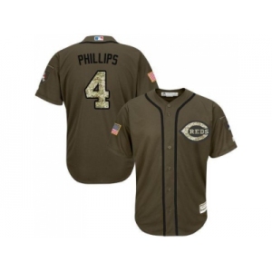Cincinnati Reds #4 Brandon Phillips Green Salute to Service Stitched MLB Jersey