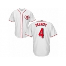 Cincinnati Reds #4 Scooter Gennett Replica White Home Cool Base MLB Jersey