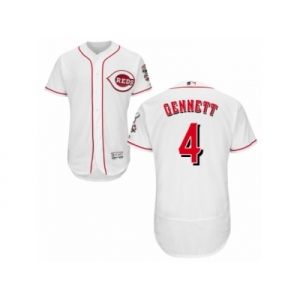 Cincinnati Reds #4 Scooter Gennett White Flexbase Authentic Collection MLB Jersey