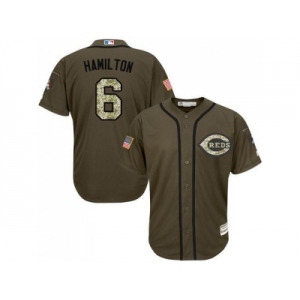 Cincinnati Reds #6 Billy Hamilton Green Salute to Service Stitched MLB Jersey