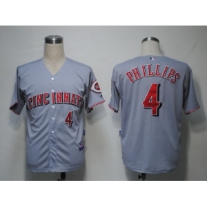 MLB Cincinnati Reds #4 Phillips Grey[Cool Base]