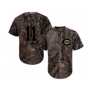 Men Cincinnati Reds #11 Barry Larkin Camo Realtree Collection Cool Base Stitched MLB Jersey