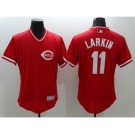 Men Cincinnati Reds #11 Barry Larkin Majestic Red Flexbase Authentic Cooperstown Player Jersey