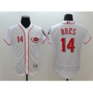 Men Cincinnati Reds #14 Pete Rose Majestic White Flexbase Authentic Collection Jersey