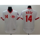 Men Cincinnati Reds #14 Pete Rose Majestic white Flexbase Authentic Collection Player Jersey