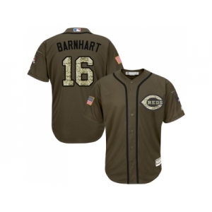 Men Cincinnati Reds #16 Tucker Barnhart Green Salute to Service Stitched MLB Jersey