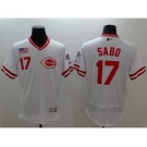 Men Cincinnati Reds #17 Sabo Majestic white Flexbase Authentic Collection Player Jersey