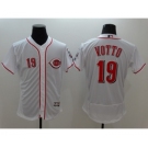 Men Cincinnati Reds #19 Joey Votto Majestic White Flexbase Authentic Collection Player Jersey