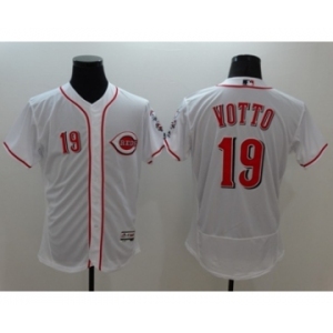 Men Cincinnati Reds #19 Joey Votto Majestic White Flexbase Authentic Collection Player Jersey