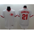 Men Cincinnati Reds #21 Sanders Majestic white Flexbase Authentic Collection Player Jersey